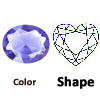 Sim Glass Tanzanite Heart