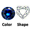 cz blue sapphire heart