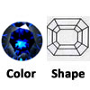 cz blue sapphire octagon