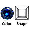 cz blue sapphire square