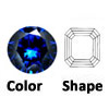cz blue sapphire squarecut corners
