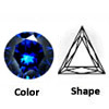 cz blue sapphire triangle