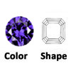 cz violet square cut corners