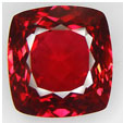 hydrothermal red ruby cushion