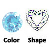 lab created aquamarine heart