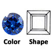 lab created blue sapphire  square