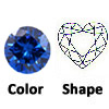 lab created blue sapphire heart