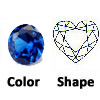 lab created blue spinel heart