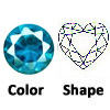 lab created blue zircon heart