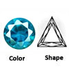 lab created blue zircon triangle