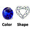 lab created dark blue spinel heart