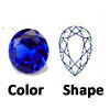 lab created dark blue spinel pear