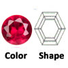 lab created dark ruby hexagon