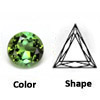 lab created green tourmaline triangle