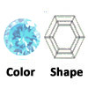 lab created light aquamarine hexagon