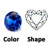 lab created medium blue spinel heart