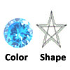 lab created very dark aquamarine star