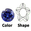 lab created very dark blue sapphire flower
