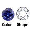 lab created very dark blue sapphire round