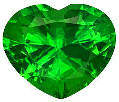 nano emerald light green heart