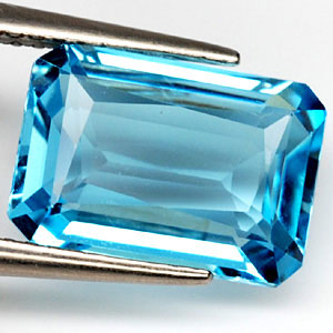 natural swiss blue topaz octagon