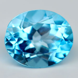 natural swiss blue topaz oval