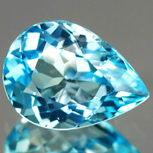 natural swiss blue topaz pear